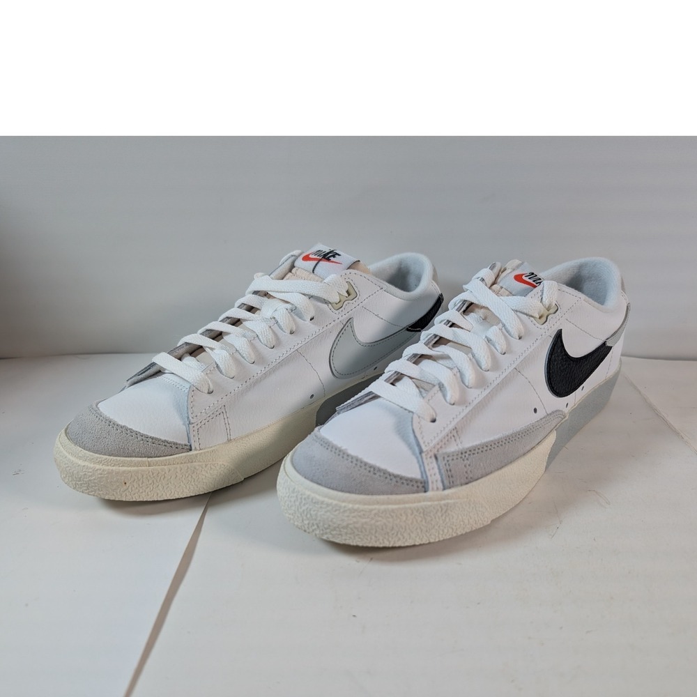 Nike Blazer Low '77 DZ5244 100 White Grey Black Leather Sneakers Size 8